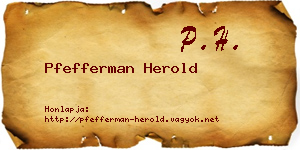Pfefferman Herold névjegykártya